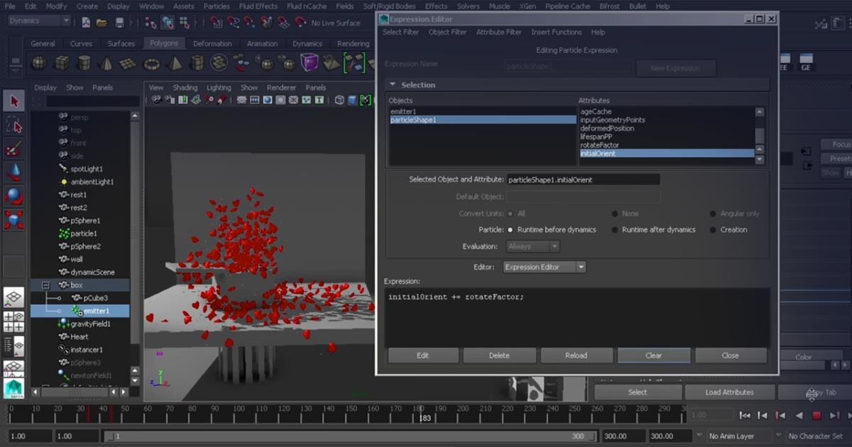 Learning to simulate and control particles in Maya