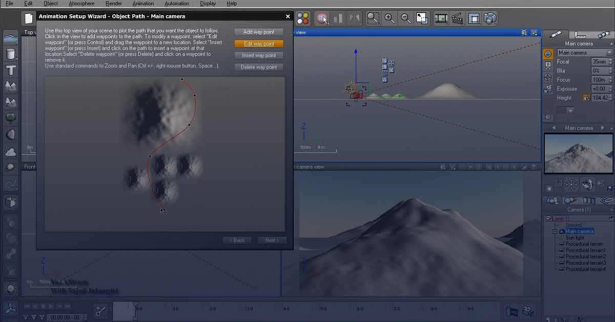 Teaching camera management and filming in Vue
