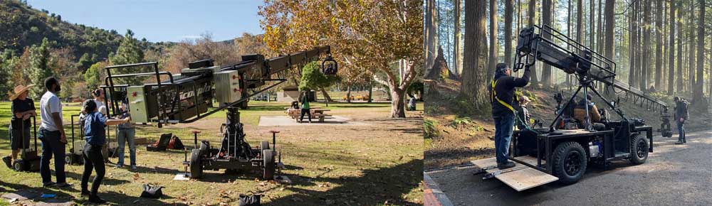 Crane technique: Moving the camera using a crane to capture long, dynamic shots