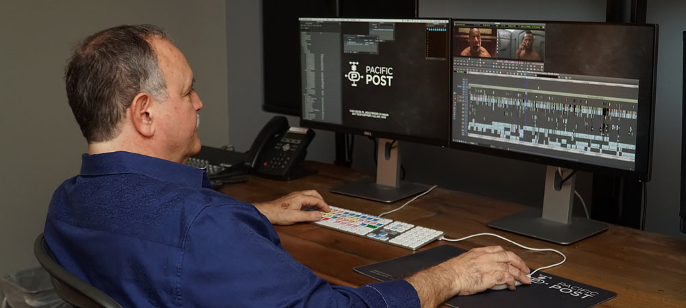 film editor in workspace