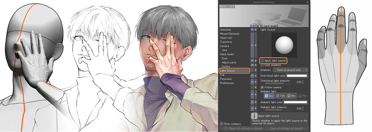 Hand Scanner در Clip Studio Paint