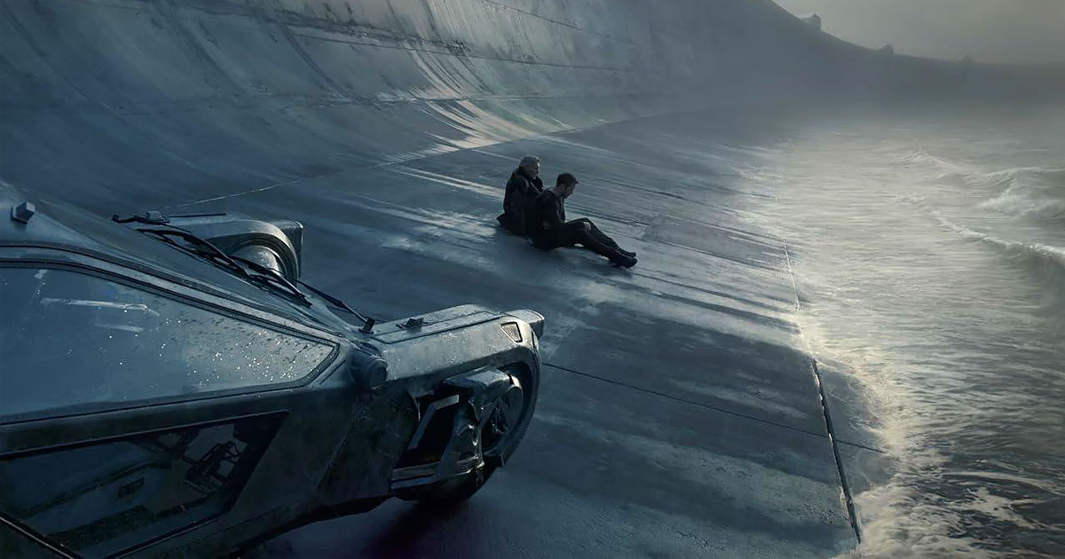 Weathered futuristic environment from Blade Runner 2049 illustrating detailed surface materials in a cinematic shot