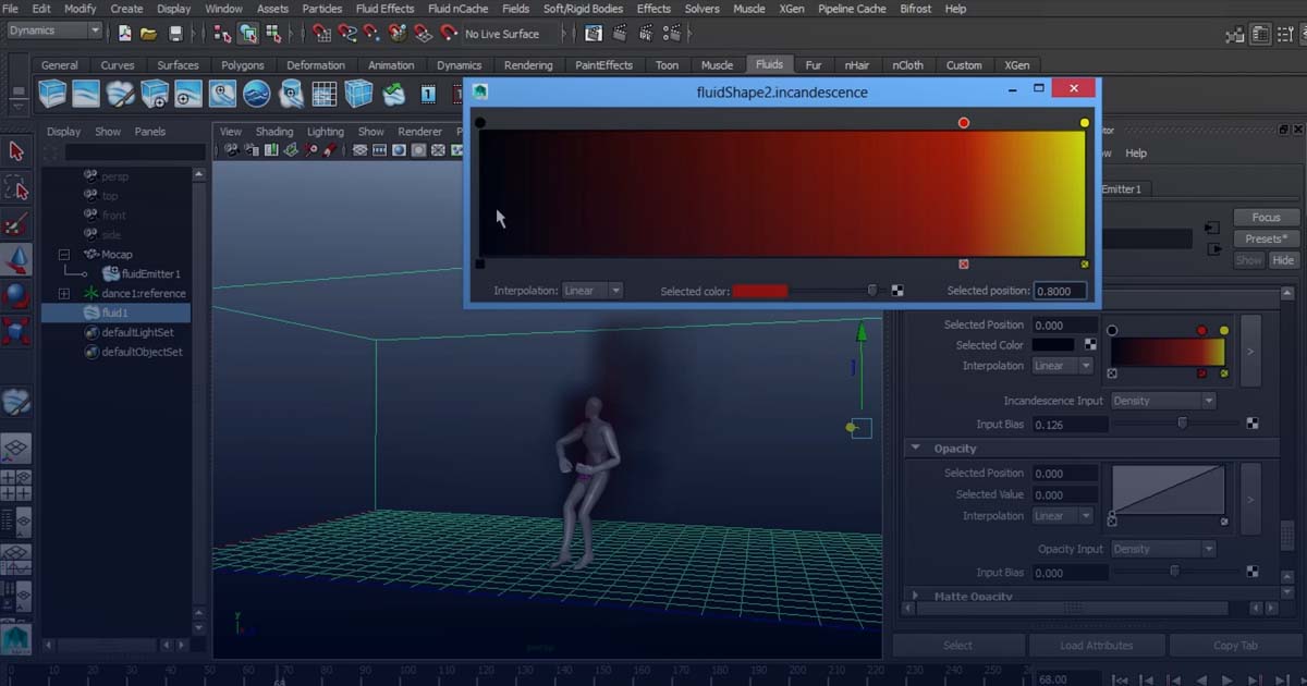 Learning how to simulate burning in Maya
